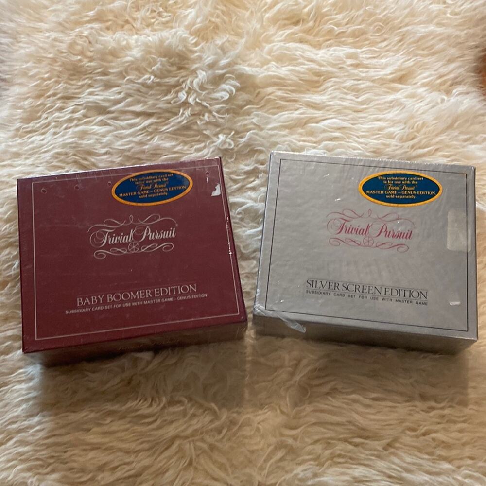 Trivial Pursuit Subsidiary Card Decks: Silver Screen & Baby Boomer Sets NWT